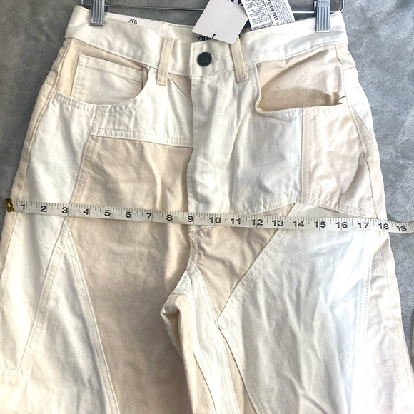 Zara Relaxed Fit Patchwork Jeans Size 2 - Picture 9 of 13